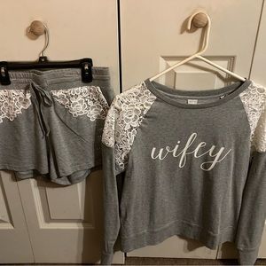 David’s Bridal Wifey Honeymoon pajama set